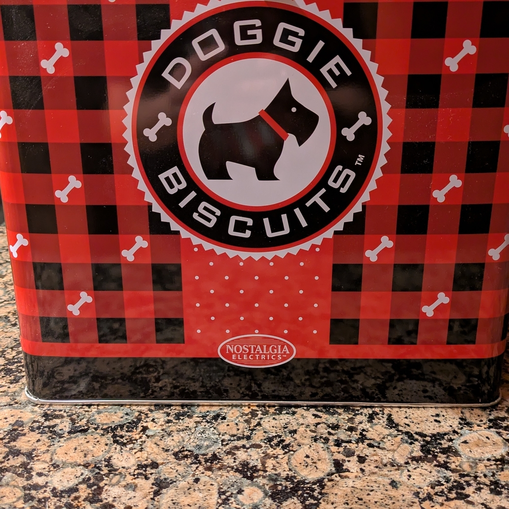 Nostalgia Red and Black Doggie Biscuits Tin